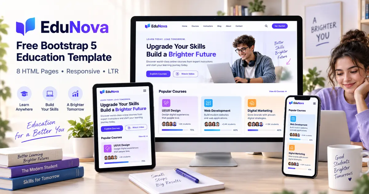 EduNova – Free Bootstrap 5 Education & Online Course HTML Template