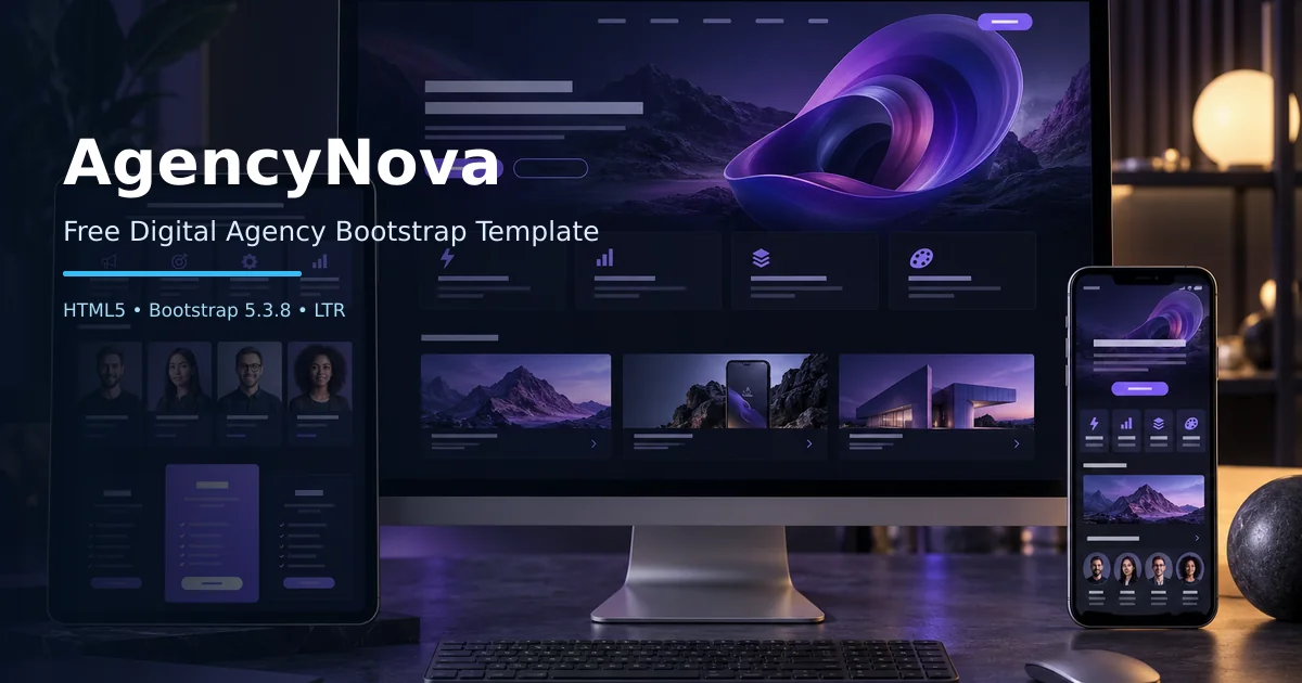 AgencyNova – Free Bootstrap 5 Digital Agency HTML Template